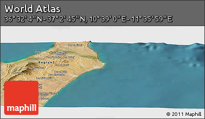 Satellite Panoramic Map of the Area around 36° 47' 25" N, 11° 7' 30" E