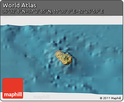 Satellite 3D Map of the Area around 36° 47' 25" N, 11° 58' 29" E
