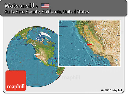 Satellite Location Map of Watsonville