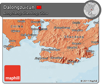 Political 3D Map of Dalongzuicun