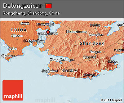 Political 3D Map of Dalongzuicun