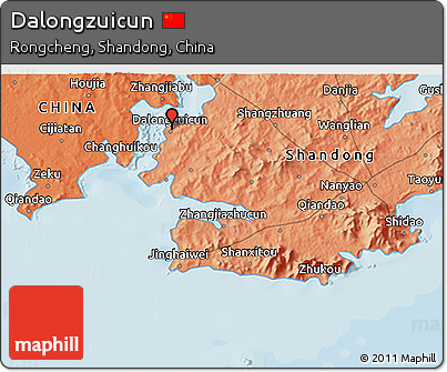 Political 3D Map of Dalongzuicun