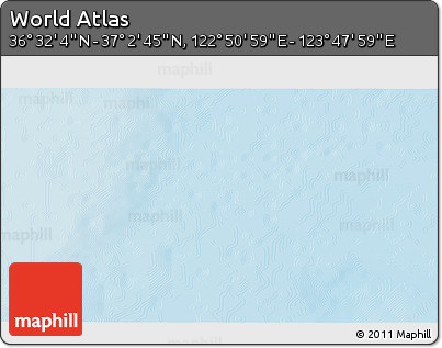 Physical 3D Map of the Area around 36° 47' 25" N, 123° 19' 29" E