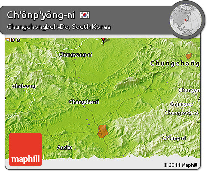 Physical Panoramic Map of Ch'ŏnp'yŏng-ni