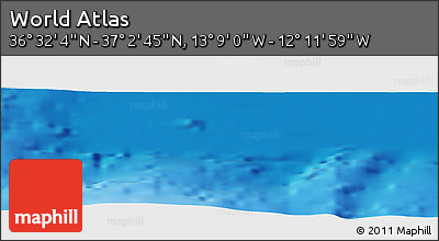 Shaded Relief Panoramic Map of the Area around 36° 47' 25" N, 12° 40' 30" W