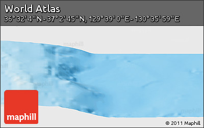 Physical Panoramic Map of the Area around 36° 47' 25" N, 130° 7' 30" E