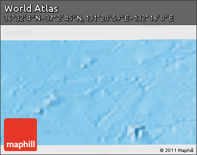 Physical 3D Map of the Area around 36° 47' 25" N, 131° 49' 29" E
