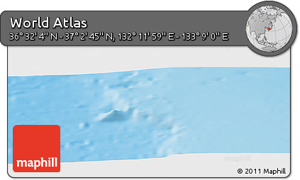 Physical Panoramic Map of the Area around 36° 47' 25" N, 132° 40' 30" E