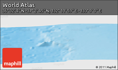 Physical Panoramic Map of the Area around 36° 47' 25" N, 132° 40' 30" E