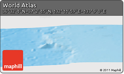 Physical Panoramic Map of the Area around 36° 47' 25" N, 132° 40' 30" E