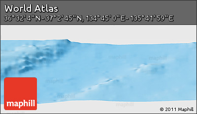 Physical Panoramic Map of the Area around 36° 47' 25" N, 135° 13' 29" E