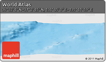 Physical Panoramic Map of the Area around 36° 47' 25" N, 135° 13' 29" E