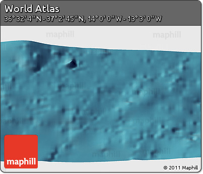 Satellite 3D Map of the Area around 36° 47' 25" N, 13° 31' 30" W