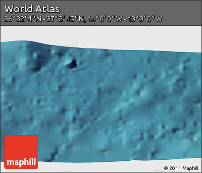 Satellite 3D Map of the Area around 36° 47' 25" N, 13° 31' 30" W