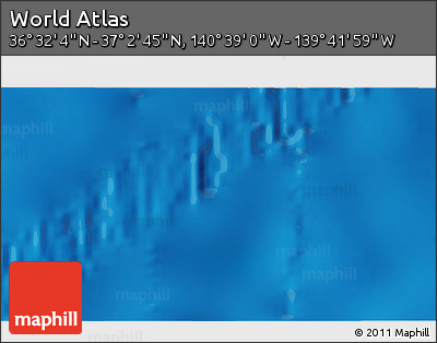 Physical 3D Map of the Area around 36° 47' 25" N, 140° 10' 30" W