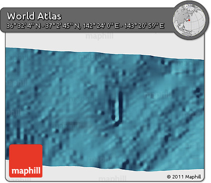 Satellite 3D Map of the Area around 36° 47' 25" N, 142° 52' 30" E