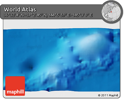 Physical 3D Map of the Area around 36° 47' 25" N, 144° 34' 29" E