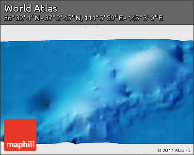 Physical 3D Map of the Area around 36° 47' 25" N, 144° 34' 29" E
