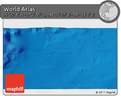 Physical 3D Map of the Area around 36° 47' 25" N, 145° 25' 30" E