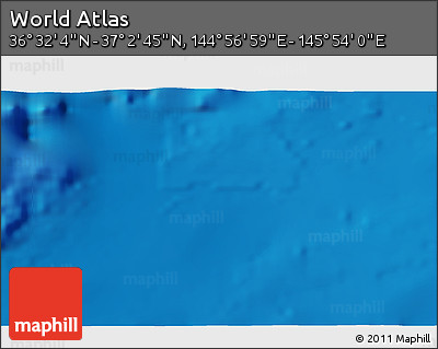 Physical 3D Map of the Area around 36° 47' 25" N, 145° 25' 30" E