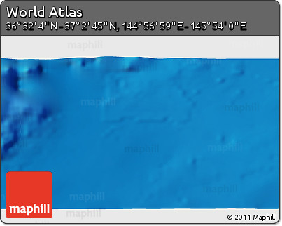 Physical 3D Map of the Area around 36° 47' 25" N, 145° 25' 30" E