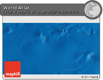Physical 3D Map of the Area around 36° 47' 25" N, 149° 40' 30" E