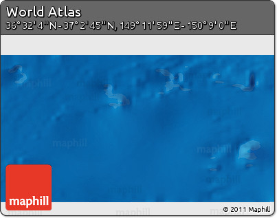 Physical 3D Map of the Area around 36° 47' 25" N, 149° 40' 30" E