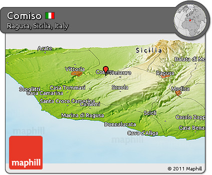 Physical Panoramic Map of Comiso