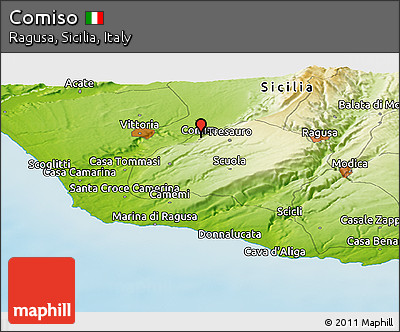Physical Panoramic Map of Comiso