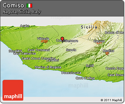 Physical Panoramic Map of Comiso