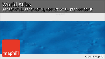 Physical Panoramic Map of the Area around 36° 47' 25" N, 152° 13' 29" E