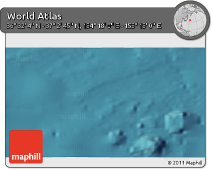 Satellite 3D Map of the Area around 36° 47' 25" N, 154° 46' 30" E