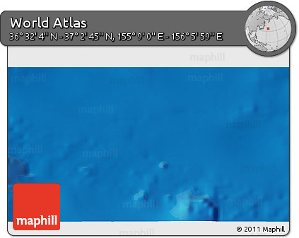 Physical 3D Map of the Area around 36° 47' 25" N, 155° 37' 30" E