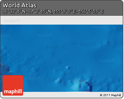 Physical 3D Map of the Area around 36° 47' 25" N, 155° 37' 30" E