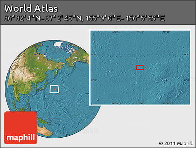 Satellite Location Map of the Area around 36° 47' 25" N, 155° 37' 30" E