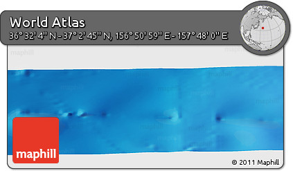 Physical Panoramic Map of the Area around 36° 47' 25" N, 157° 19' 29" E