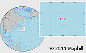 Gray Location Map of the area around 36° 47' 25" N, 158° 10' 30" E