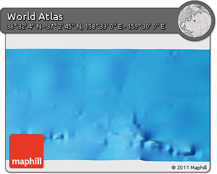Physical 3D Map of the Area around 36° 47' 25" N, 159° 1' 30" E