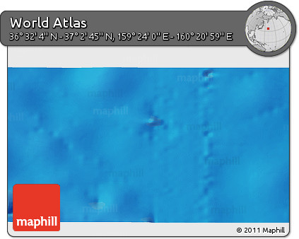 Physical 3D Map of the Area around 36° 47' 25" N, 159° 52' 30" E