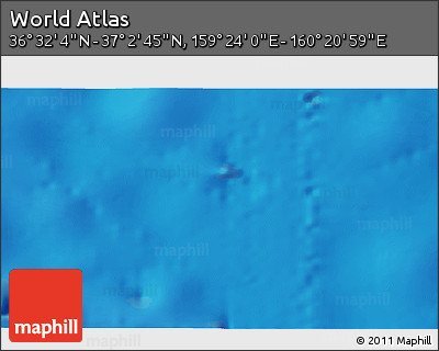 Physical 3D Map of the Area around 36° 47' 25" N, 159° 52' 30" E