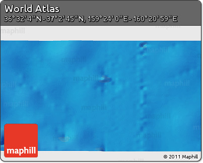 Physical 3D Map of the Area around 36° 47' 25" N, 159° 52' 30" E