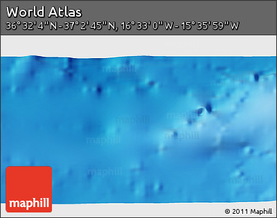 Shaded Relief 3D Map of the Area around 36° 47' 25" N, 16° 4' 29" W