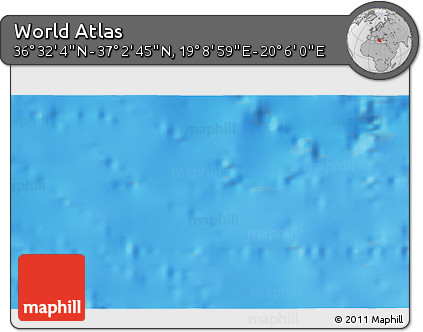 Physical 3D Map of the Area around 36° 47' 25" N, 19° 37' 30" E