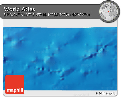 Physical 3D Map of the Area around 36° 47' 25" N, 19° 28' 30" W
