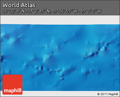 Physical 3D Map of the Area around 36° 47' 25" N, 19° 28' 30" W
