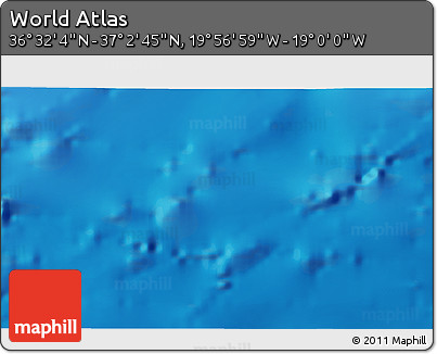 Physical 3D Map of the Area around 36° 47' 25" N, 19° 28' 30" W