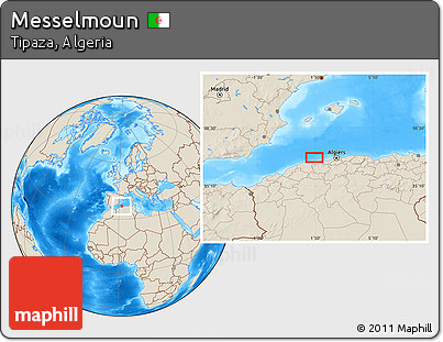 Shaded Relief Location Map of Messelmoun