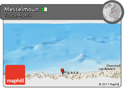 Shaded Relief Panoramic Map of Messelmoun