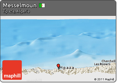 Shaded Relief Panoramic Map of Messelmoun