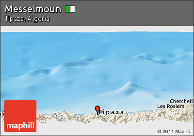 Shaded Relief Panoramic Map of Messelmoun